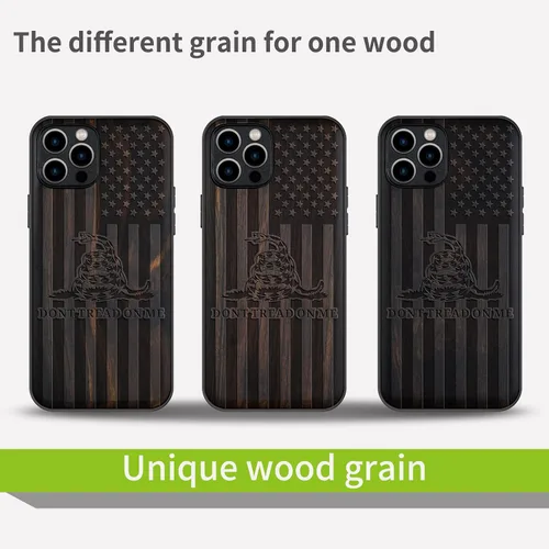 Miniatura 7 de Carveit Funda magnética de madera para iPhone 12 [madera real dura y TPU suave] a prueba de golpes, funda de madera única y elegante compatible