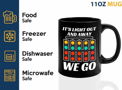 Miniatura 3 de Taza de café Racer de 11 onzas, color negro, con texto en inglés "It's Light Out", Fuel Speed Racer Car Guys Circuit Automotriz Racing Boy Regalos