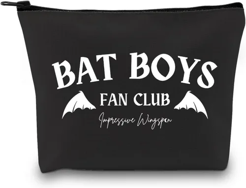 XYANFA Bat Boys Fan Club - Bolsa de maquillaje para amantes de los libros, bolsa con cremallera rosa, BAT BOYS FAN CLUB negro, Moda