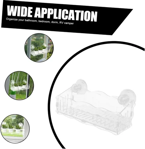 Miniatura 9 de Abaodam Macetas Soporte de acrílico transparente para alféizar de ventana Extensor de alféizar de ventana Soportes para bonsái para el hogar