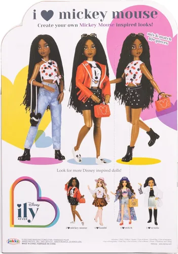 Miniatura 7 de Disney ILY 4EVER Fashion Dolls Disney 100 - Mickey Mouse de 11.5 pulgadas de alto con 13 puntos de articulación, dos trajes completos para mezclar