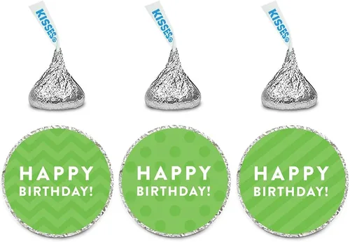 Miniatura 8 de Andaz Press Trío de etiquetas de gotas de chocolate, feliz cumpleaños, lunares, cheurón, rayas, aguamarina, paquete de 216, se adapta a recuerdos