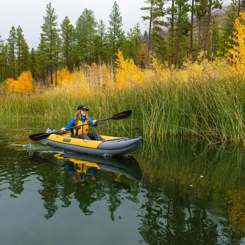 Miniatura 4 de Advanced Elements - Kayak inflable Island Voyage 2 - Kayak convertible recreativo - para 1 o 2 personas - 11 pies - Amarillo