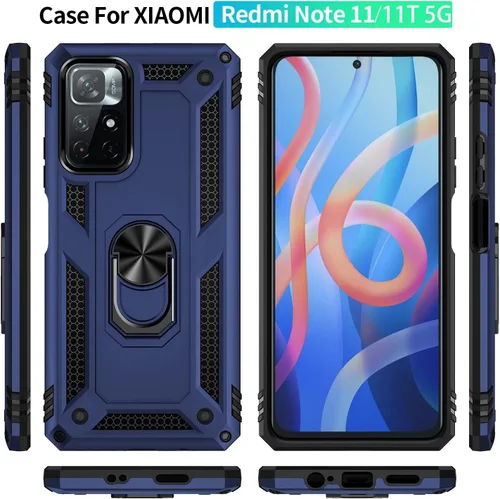 Miniatura 6 de Funda para Xiaomi redmi Note 11 5G 11T 5G Poco M4 Pro 5G con protector de pantalla, protección militar delgada a prueba de golpes Armor Defender