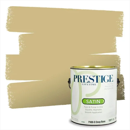 Miniatura 216 de PRESTIGE Paints Exterior Paint and Primer In One, 1-Gallon, Satin, Comparable Match of Benjamin Moore* Royal Linen* 931BM-PCM