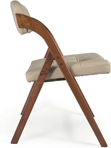 Miniatura 9 de Sillas plegables de madera con cojín, sillas plegables acolchadas para exterior, silla tapizada con asiento ancho, juego de 2 (madera fresa)