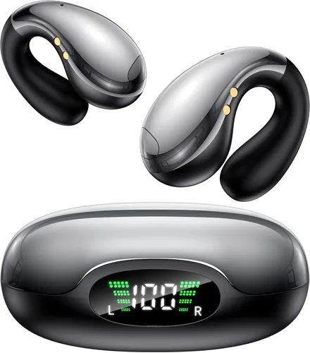 Boytond Auriculares ultra abiertos – Auriculares inalámbricos Bluetooth de conducción ósea, pequeño clip sobre la oreja auriculares con auriculares