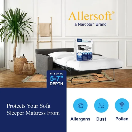 Miniatura 4 de Allersoft Funda de colchón para sofá cama Queen con cierre seguro. Crea un sello natural en todos los lados de tu colchón extraíble de líquidos