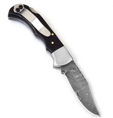 Miniatura 2 de Cuchillo de acero damascus 606H - Cuchillo plegable de bolsillo con clip - Cuchillo personalizado hecho a mano - Cuchillo de bolsillo damascus