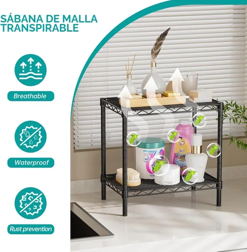 Miniatura 6 de SINGAYE Estantería de alambre para armario: unidad de metal ajustable para organización de lavandería, baño, cocina, hogar, almacenamiento