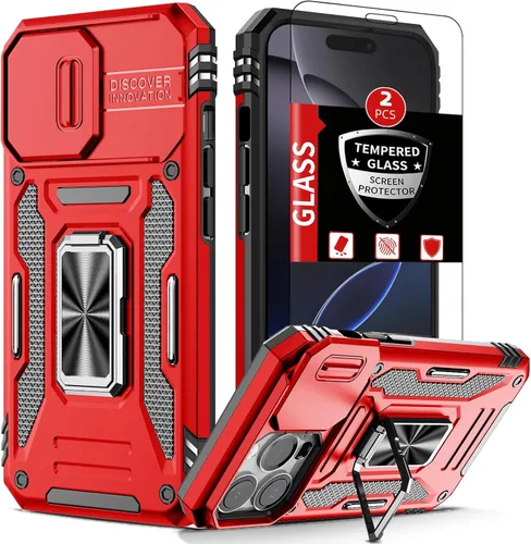 Miniatura 19 de Funda para iPhone 12 Pro Max con 2 protectores de pantalla, cubierta deslizante integrada para cámara para 12Pro Max, funda para teléfono