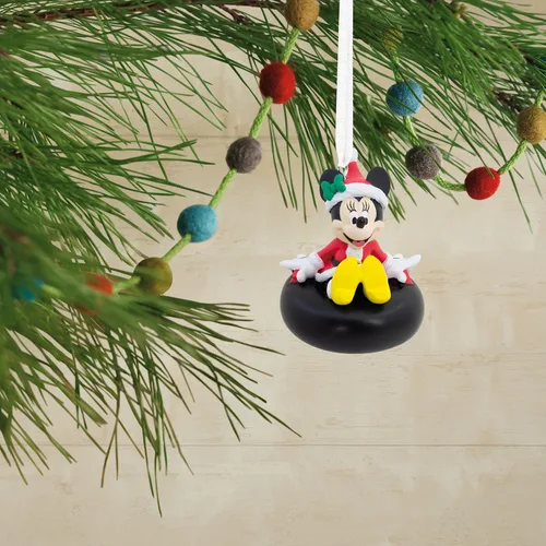 Miniatura 5 de Hallmark - Adorno navideño colgante de Minnie Mouse de Disney en tubo de nieve