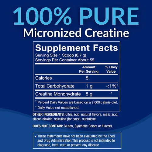 Miniatura 3 de BodyTech Monohidrato de creatina en polvo 100% puro, suplemento de creatina micronizada para preentrenamiento para fuerza muscular, resistencia