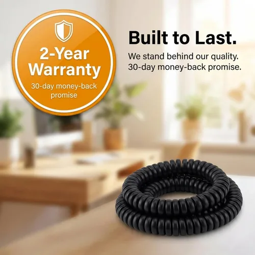 Miniatura 4 de iSoHo Phones: Cable de teléfono para teléfono fijo – sin problemas, cable de línea terrestre rizado para teléfono – fácil de usar + excelente Negro
