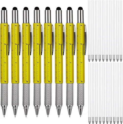 Miniatura 17 de Zhanmai 16 Piezas Bolígrafos Multiherramienta 6 en 1 Juego de Bolígrafos Multi-herramienta con Repuestos para Regalos de Cumpleaños de Hombres