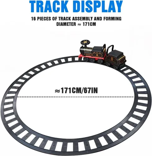 Miniatura 7 de Juguetes de Tren para Montar Conjunto de Tren Eléctrico con Vía de 2 Asientos Vagón de Carga, Música, Luz Regalos de Navidad y Cumpleaños para Niños
