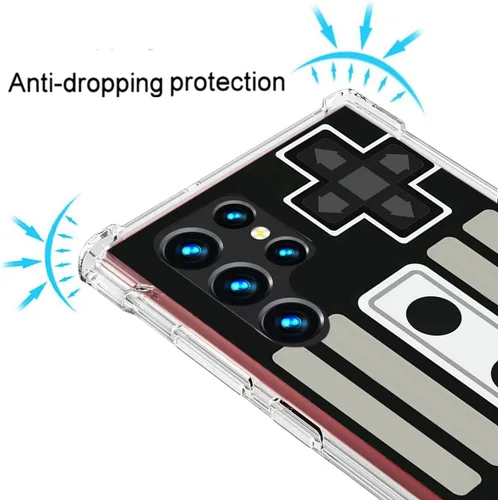 Miniatura 6 de Duro PC Parachoques A Prueba De Golpes Claro Suave Diseño Delgado Patrón Para Samsung Galaxy S22 Ultra 6.8 Pulgadas - Juego Retro Juego Retro Arcade