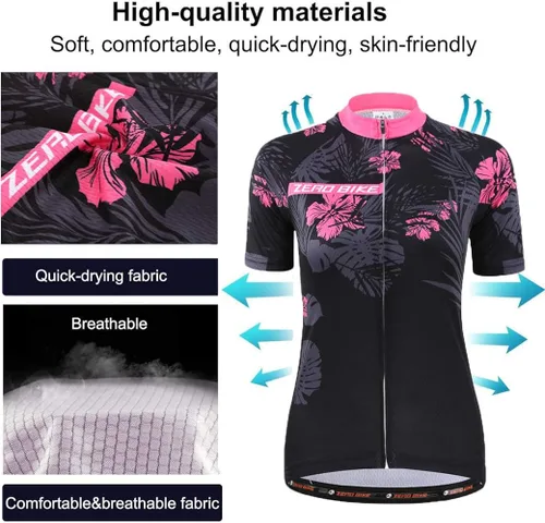 Miniatura 3 de Zerobike - Jersey de ciclismo para mujer, de manga corta, secado rápido, transpirable, para montaña.