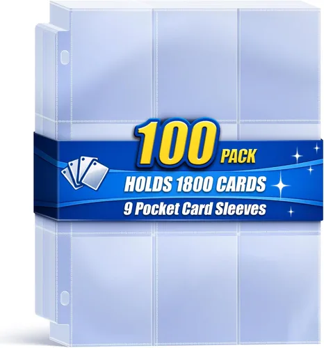 Miniatura 11 de Carpeta de 900 bolsillos con fundas para tarjetas de intercambio, fundas para tarjetas de béisbol compatibles con tarjetas deportivas de tamaño Negro