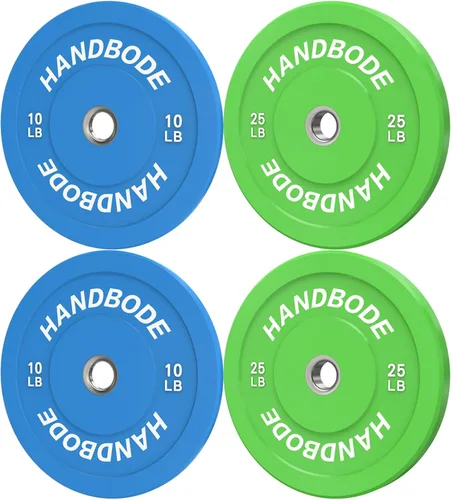 Miniatura 28 de HANDBODE Juego de discos de peso de 2 pulgadas de alto rebote, juego de discos olímpicos de 45/100/160/190/260/300 libras, juego de discos