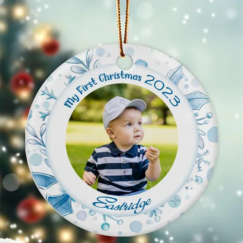 Miniatura 3 de Adornos de Navidad personalizados con foto, adorno de recuerdo personalizado con nombre de bebé, nuevo regalo de bebé, recuerdo de bebé