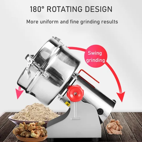 Miniatura 3 de Electric Grain Mill Grinder Corn Grinder,Stainless Steel Spice Grain Mill for Dry Spice Herbs/Nut/Coffee/Rice - Overload Protection 5min Timer
