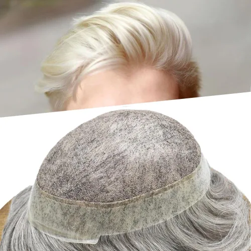 Miniatura 90 de Toupee para hombres Sistema de reemplazo de cabello humano real pieza de cabello humano para hombres encaje suizo para hombre Toupee Hair Pieces