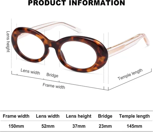 Miniatura 5 de AMOMOMA Anteojos de lectura ovalados para mujer, diseño moderno con bloqueo de luz azul, bisagra de resorte, para lectores elegantes AM6222
