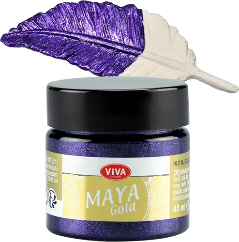 Miniatura 29 de Viva Decor Maya Gold (verde manzana) 1.52 onzas líquidas - Pintura acrílica metálica brillante para trabajos creativos en madera, vidrio