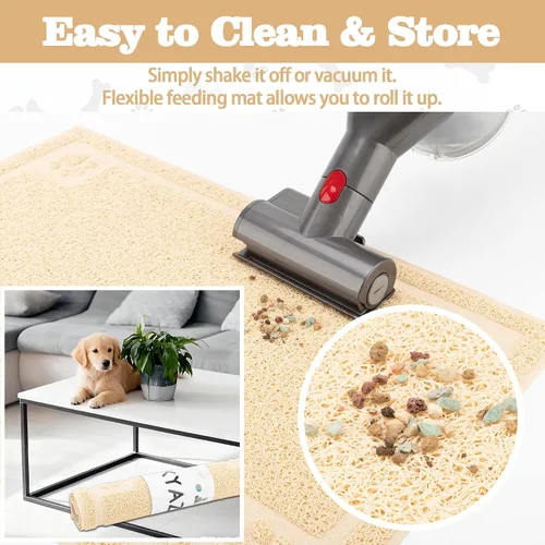 Miniatura 6 de Darkyazi Tapete de alimentación para mascotas grande para perros y gatos, 24 x 36 pulgadas, flexible y fácil de limpiar, lo mejor para tapete