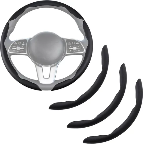 Miniatura 9 de Funda de cuero de napa para volante de automóvil para hombres y mujeres, microfibra ultrafina, antideslizante, transpirable, universal para volante