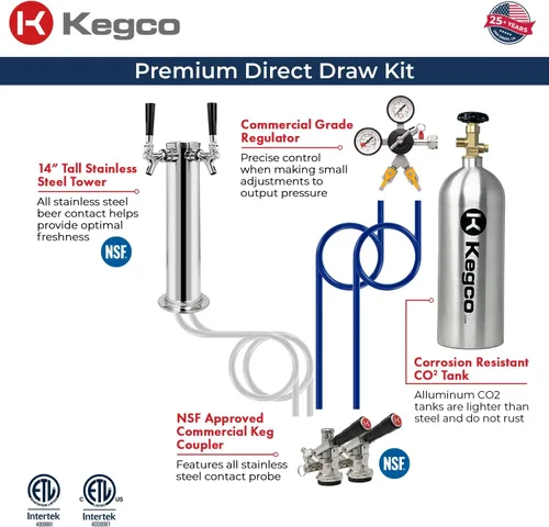 Miniatura 7 de Kegco K309B-2 doble grifo digital negro Kegerator