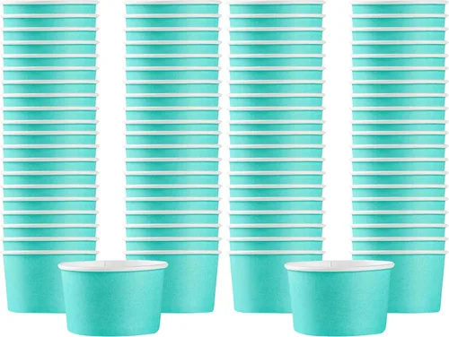 Miniatura 102 de Coppetta - Vasos de papel de 3 onzas, 50 tazas duraderas para llevar, tapas se venden por separado, desechables, tazas de postre de papel negro