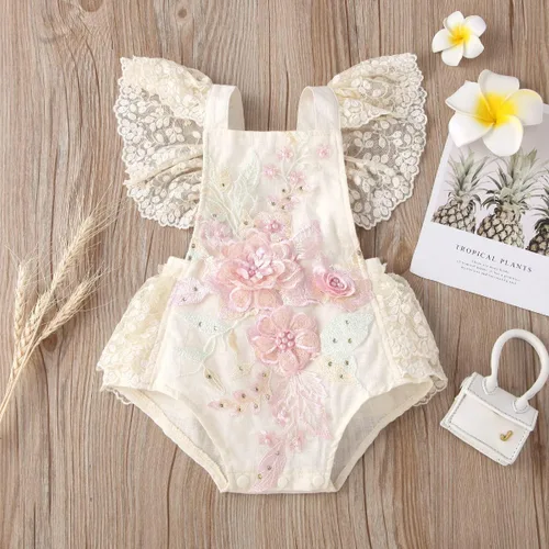 Miniatura 54 de IDOPIP Conjunto de ropa de 1er cumpleaños para niñas con estampado floral, estilo bohemio, con encaje, tutú y diadema de princesa