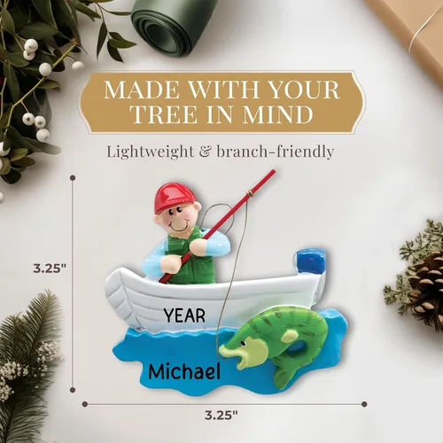 Miniatura 4 de Adorno de pesca personalizado 2026 Adornos de Navidad deportivos grabados con láser para árbol Regalo de recuerdo personalizado para pescador