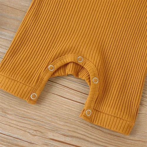 Miniatura 136 de Mameluco unisex de manga corta para bebé recién nacido, con botones, de una pieza, ropa de color sólido