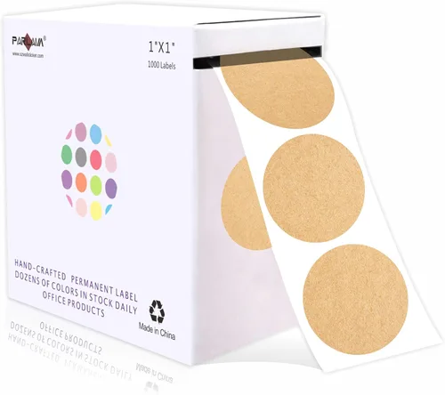 Miniatura 12 de PARLAIM Pegatinas adhesivas permanentes redondas de 1 pulgada con código de color en forma de puntos, 1000 por rollo, caja dispensadora de Azul