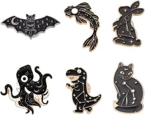 Miniatura 196 de Pandahall - Broches esmaltados de aleación con varios temas, broche de solapa, juego de pines esmaltados