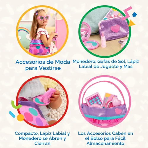 Miniatura 5 de Battat – Play Circle – Set de maquillaje y belleza – Accesorios de moda para disfrazarse – Juego de simulación – Set de cartera de princesa – Para