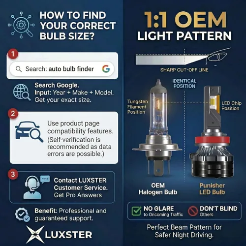 Miniatura 2 de LUXSTER Bombillas LED H1 Punisher, adaptadores H1 incluidos, 40,000LM ultra brillantes, instalación Plug-N-Play, bombillas para luces antiniebla