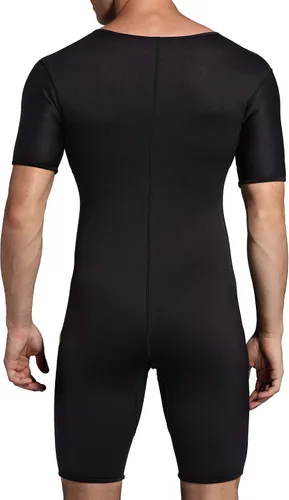 Miniatura 6 de Traje de sauna de neopreno para hombre, moldeador de cuerpo para fitness, gimnasio, ejercicio Negro