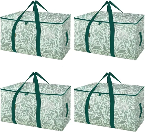 Miniatura 25 de BALEINE Paquete de 2 bolsas de mudanza de gran tamaño con asas reforzadas, bolsa de almacenamiento resistente para ropa, suministros de mudanza