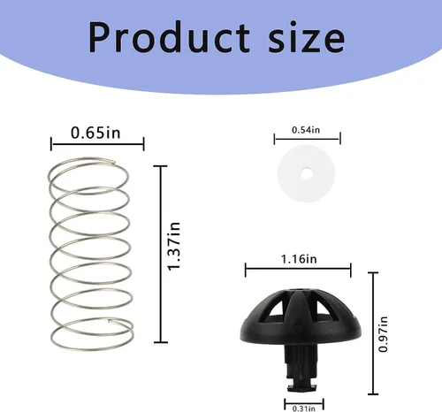 Miniatura 2 de Paquete de 2 tapones de repuesto para cesta de café con resorte, se adapta a Mr. Coffee, Black And Decker, piezas de cafetera Hamilton, sustituye a