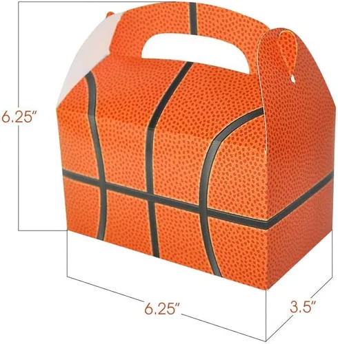 Miniatura 3 de ArtCreativity Bolsas de regalo de fiesta de baloncesto para dulces, galletas y deportes, cajas de recuerdos de fiesta temática de deportes, paquete