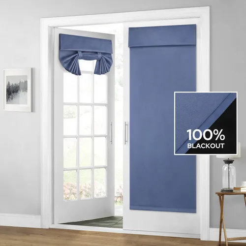 Miniatura 76 de HOMEIDEAS Cortinas 100% Opacas para Luces Laterales de Puerta Principal, Cubierta de Ventana de Puerta de Aula, Persianas de Privacidad