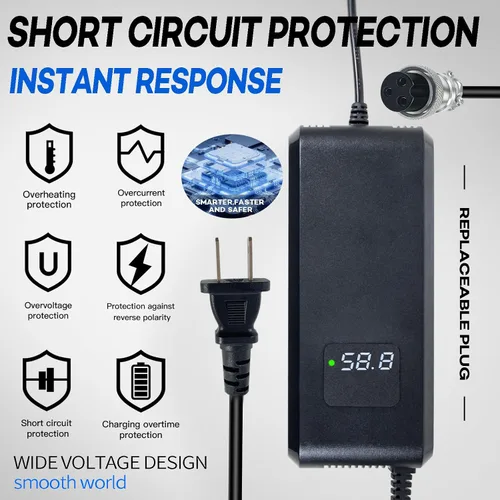 Miniatura 5 de Cargador de batería de litio de 58.8 V 4 A para scooter eléctrico de bicicleta eléctrica, cargador de batería Ebike para baterías de iones de litio