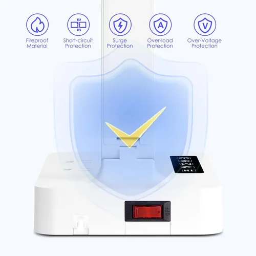 Miniatura 4 de Infiway Lámparas LED de escritorio para oficina en casa: lámpara de escritorio con puerto de carga USB - 1 USB-A, 1 puerto tipo C, 2 tomas de Blanco