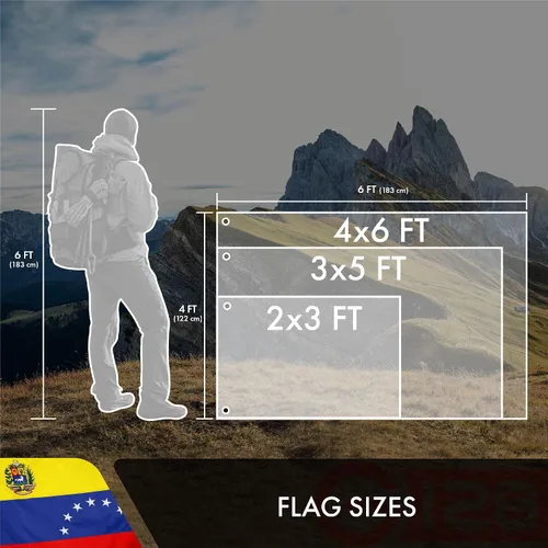 Miniatura 7 de G128 Bandera venezolana de 7 estrellas de Venezuela 4 x 6 pies Serie Doble ToughWeave bordado de doble cara de poliéster 210D Bandera de país