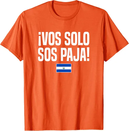 Miniatura 73 de Camiseta Vos Solo Sos Paja Salvadoran Slang Bandera de El Salvador, Negro
