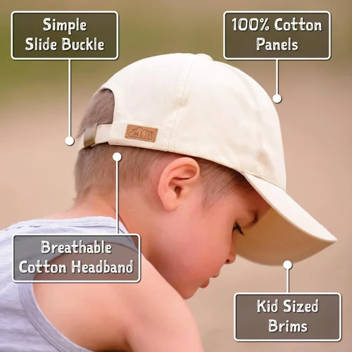 Miniatura 3 de JAN & JUL Gorra de béisbol de algodón UPF 50+ (bebé, niño pequeño, niños)